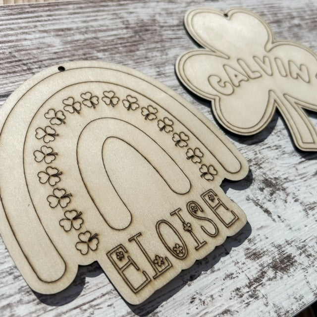 Personalized Shamrock and Rainbow Decorations