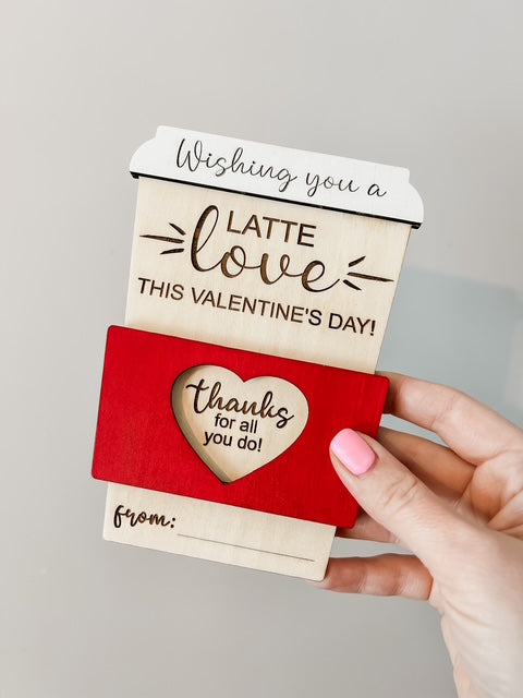 Valentine's Latte Gift Card Holder