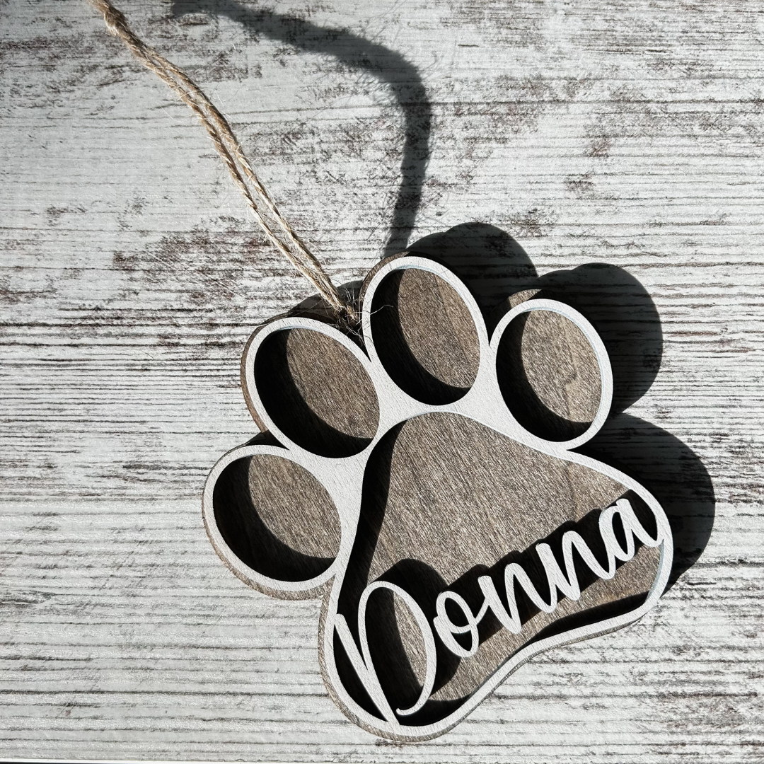 Personalized Paw Print Ornament