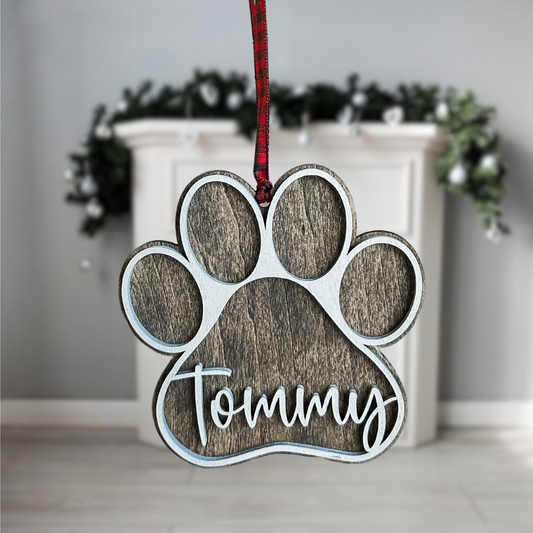 Personalized Paw Print Ornament